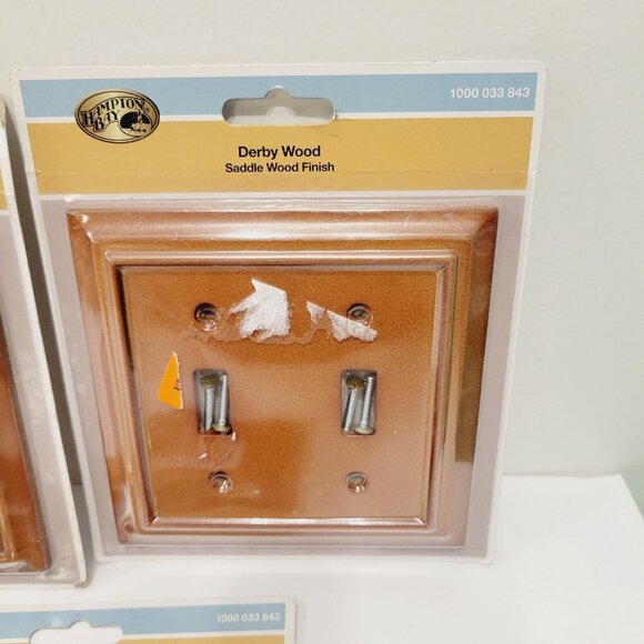 3 Derby Wood Saddle Wood Finish 2 Toggle Light Switch Cover Plate Hampton Bay - Picture 2 of 3